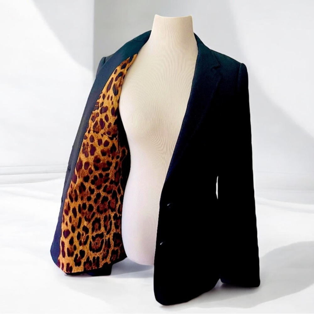 Dolce & Gabbana Leopard Classic Wool Jacket Silk Lined Size 48